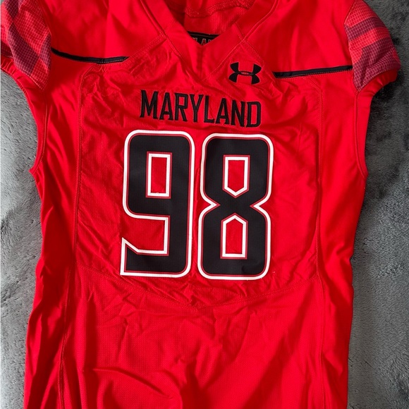 2016 Maryland Terrapins #98 Game Issued Red Jersey Ops Size 48 - Picture 2 of 5